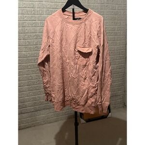New Look Menswear Pullover‎ Crewneck Sweatshirt Blush Pink Size L